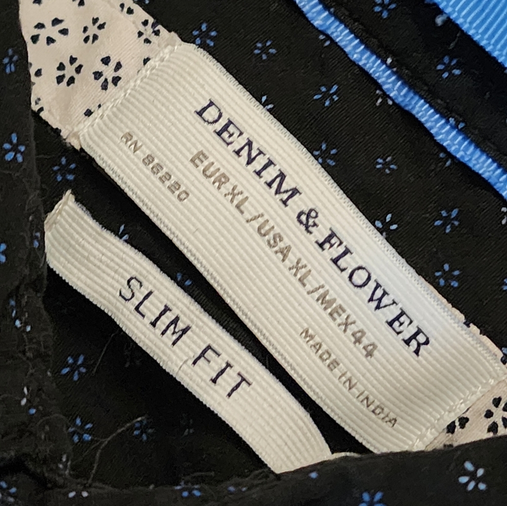 Denim & Flower Black Patterned Button Down Shirt - image 3